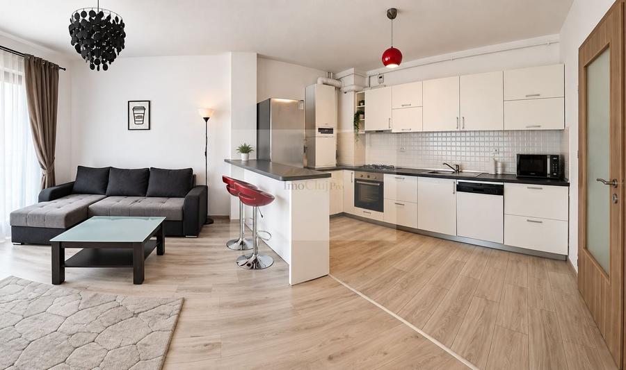 Apartament cu 2 camere semidecomandat, mobilat în Între Lacuri