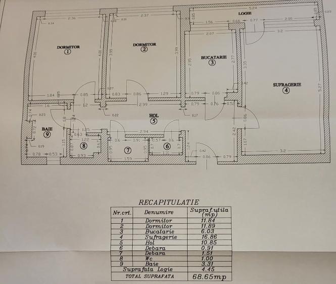 Apartament cu 3 camere decomandat, mobilat în Basarabia
