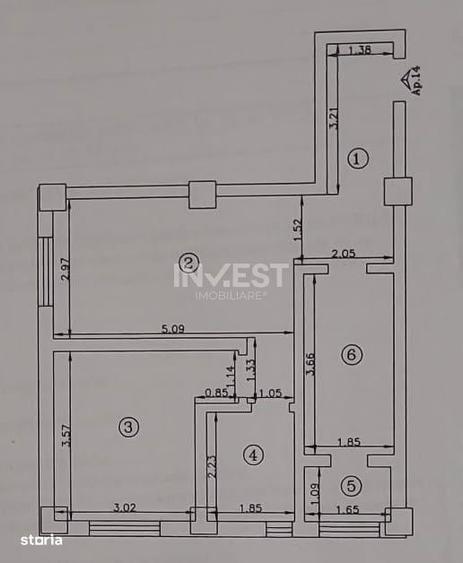 Apartament cu 2 camere decomandat în Uricani