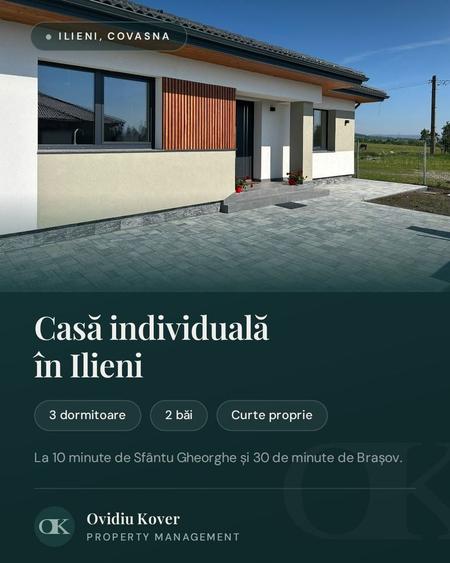 Casă individuală cu 3 camere cu Canalizare în Ilieni