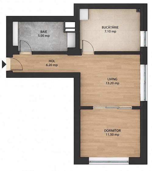 Apartament cu 2 camere semidecomandat în Nord