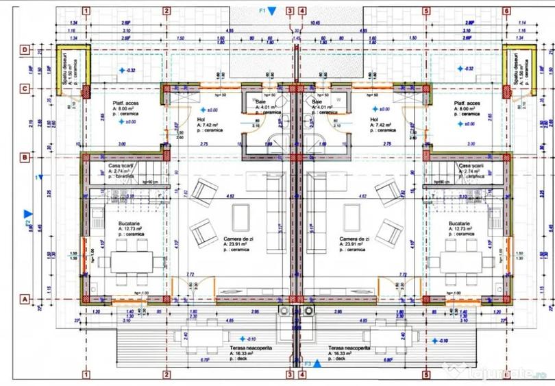 Unitate duplex modern, finisat, 120 mp utili,305 mp teren, V - 17