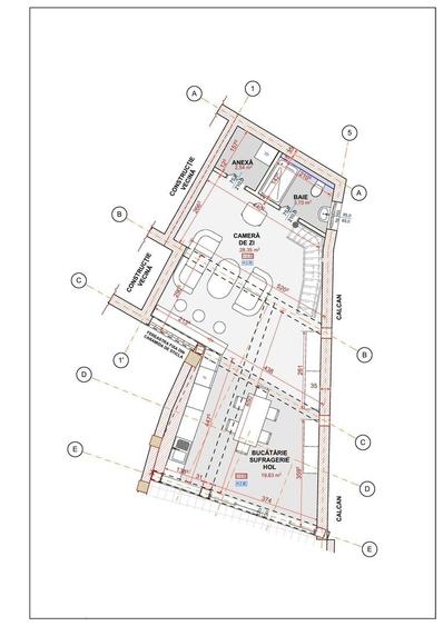 Casă individuală cu 3 camere cu Canalizare în Ultracentral