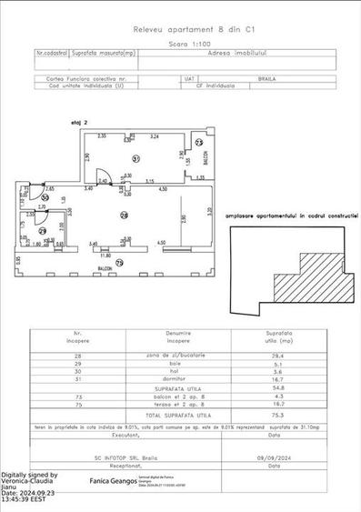 Apartament cu 2 camere decomandat în Călărași