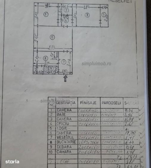 Apartament cu 3 camere semidecomandat în Giurgiului