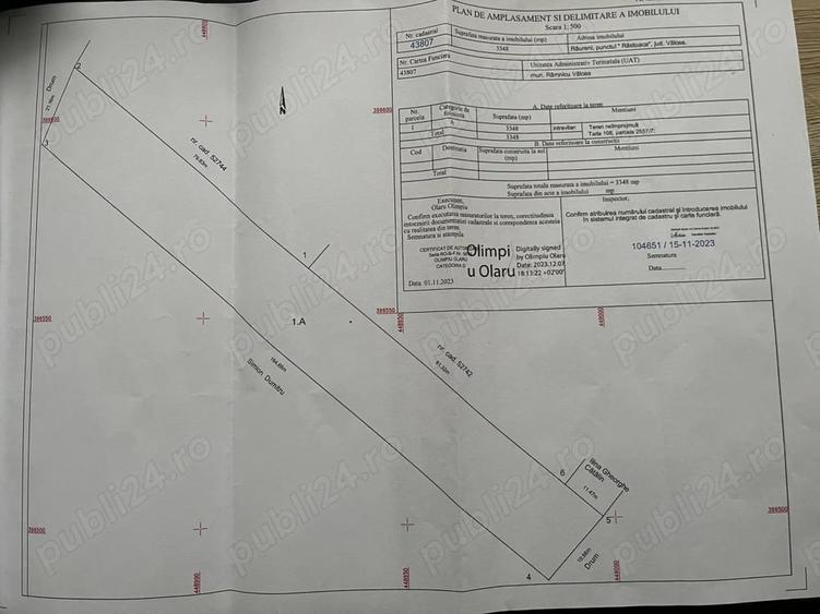 Teren de 3348 mp, în Râureni