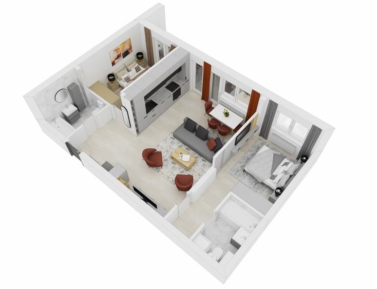 Apartament cu 3 camere decomandat în Hipodrom 2