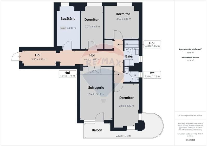 Apartament cu 4 camere decomandat în Centrul Civic