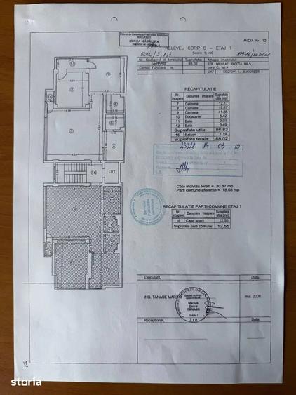 Apartament cu 3 camere în Aviatorilor