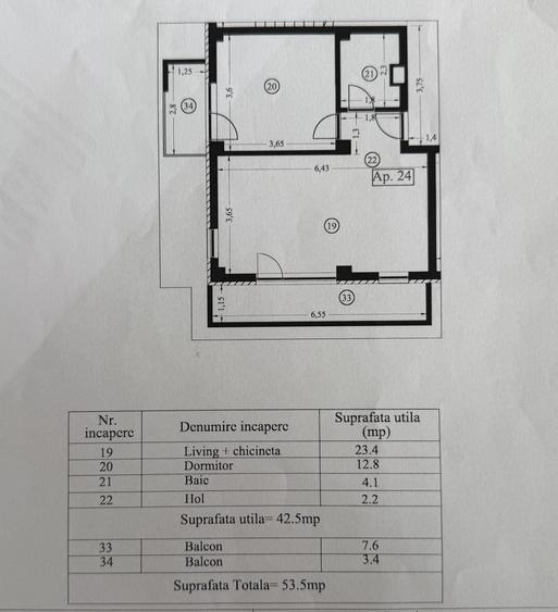 Apartament cu 2 camere decomandat, mobilat în Mamaia-Sat