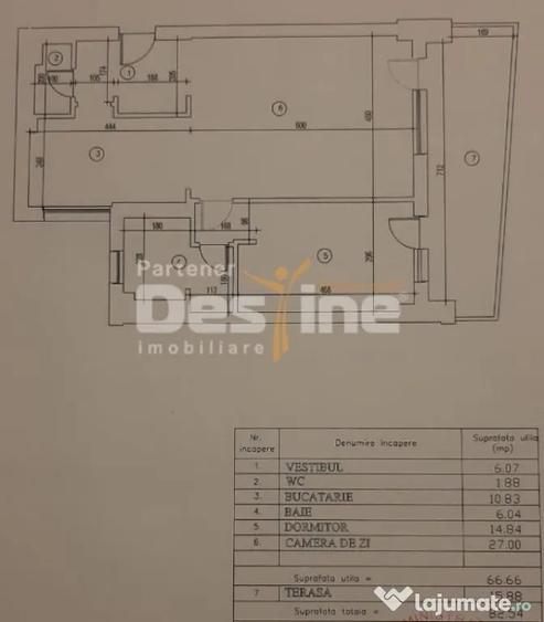 Apartament cu 2 camere semidecomandat, mobilat în Eroii Revoluției