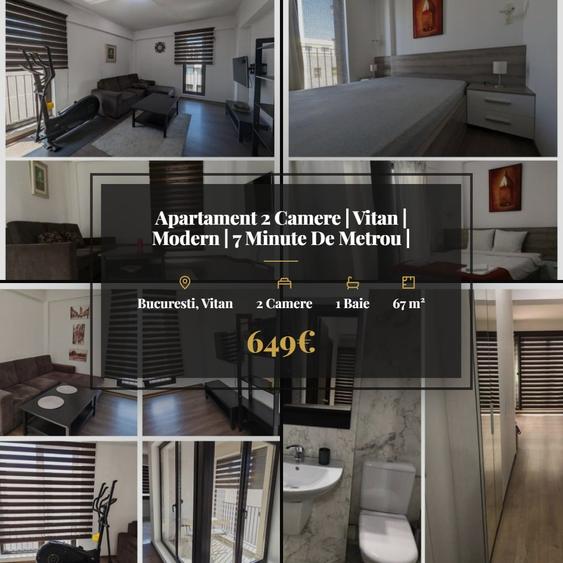 Apartament cu 2 camere semidecomandat, mobilat în Vitan
