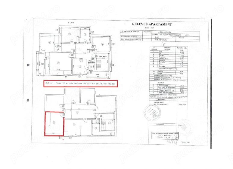 Apartament cu 4 camere decomandat în Central