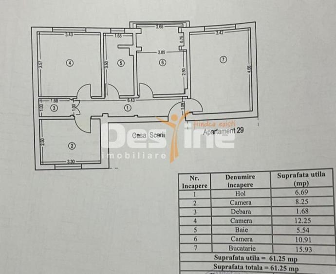 Apartament cu 3 camere decomandat în Inel I
