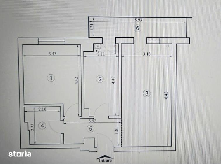 INTABULAT!Apartament cu 2 camere, decomandat, et. 2, 60mp, 132.000euro - 4