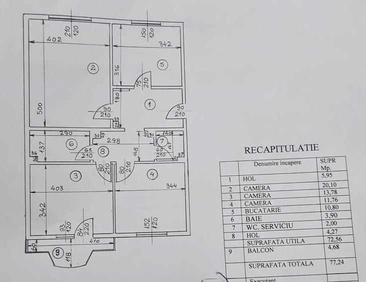 Apartament cu 3 camere decomandat, mobilat în Nerva Traian