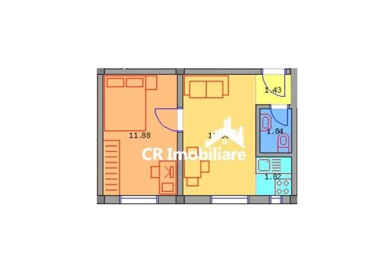 Apartament cu 2 camere semidecomandat în Brâncoveanu