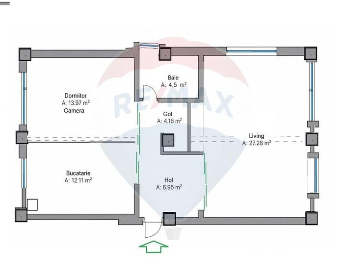 Apartament cu 3 camere decomandat, mobilat în Bună Ziua