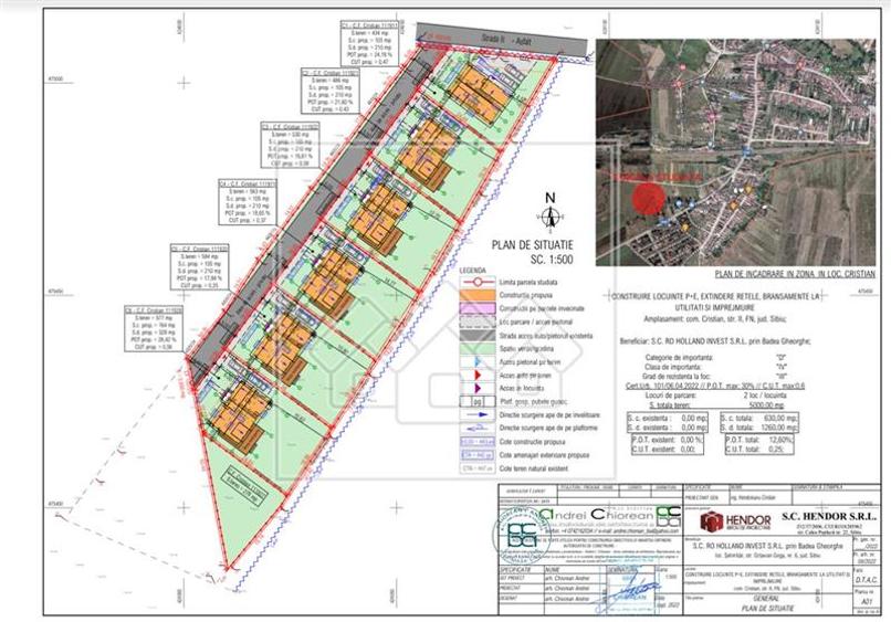 Teren Construcții intravilan de 634 mp, în Cristian