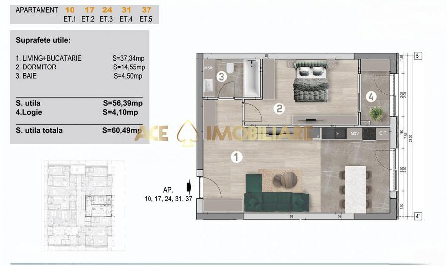 Apartament cu 2 camere în Berceni — fotografia 1