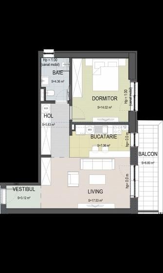 Apartament cu 2 camere decomandat în Cotroceni