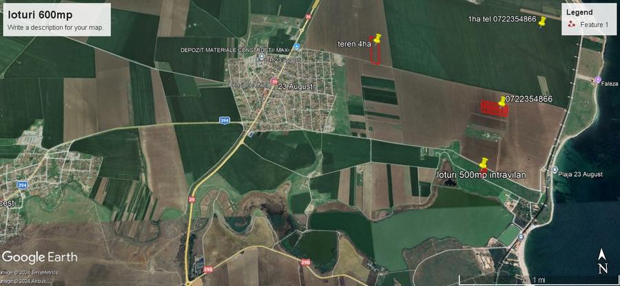 Teren agricol extravilan de 600 mp, în 23 August