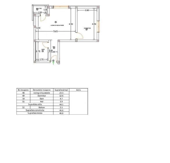 Apartament cu 2 camere semidecomandat în Ipotești