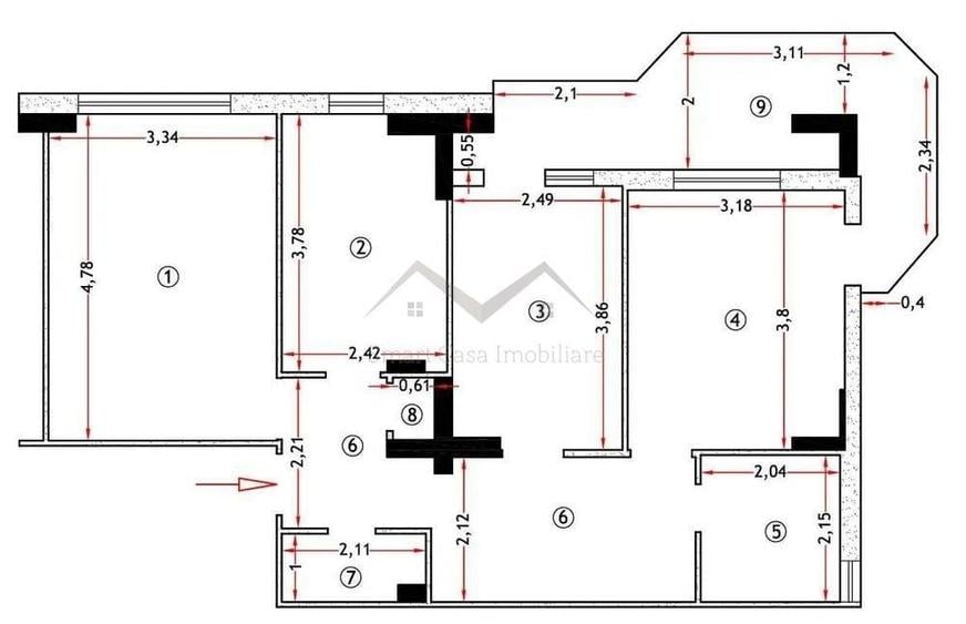 Apartament 3 camere 2 bai pacurari posta etaj intermediar - 8