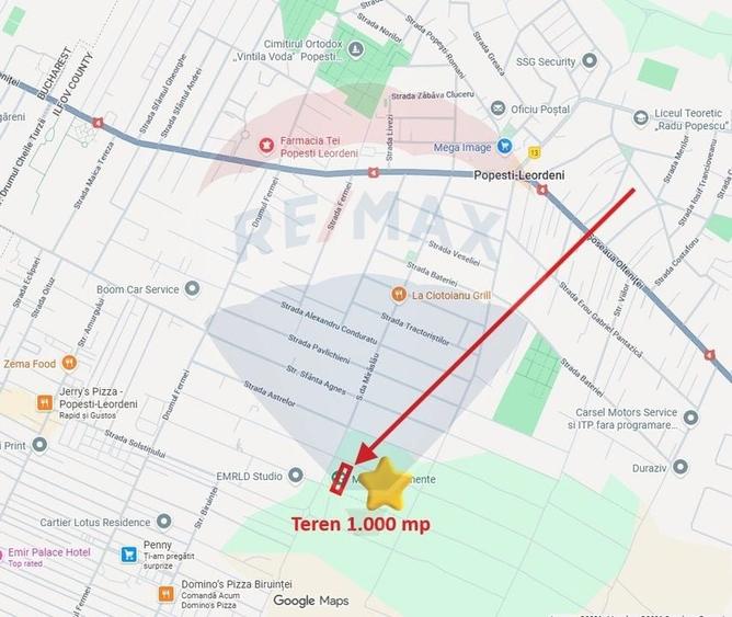Teren 1000 mp de vanzare in Popesti-Leordeni / Strada Echinoctiului - 1