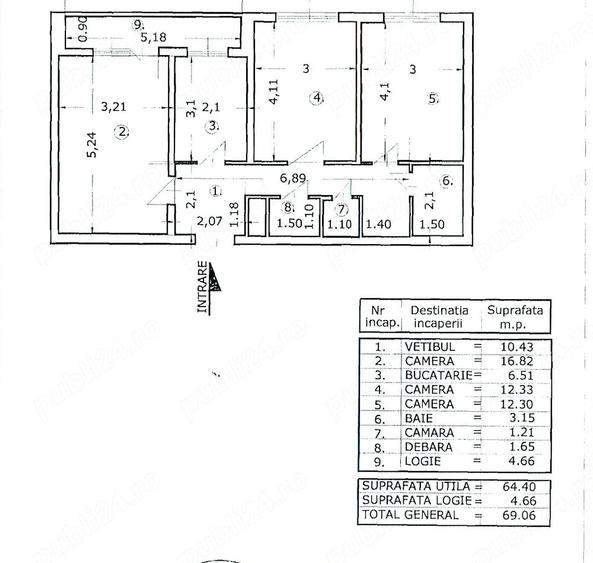 Apartament cu 3 camere decomandat în Colentina