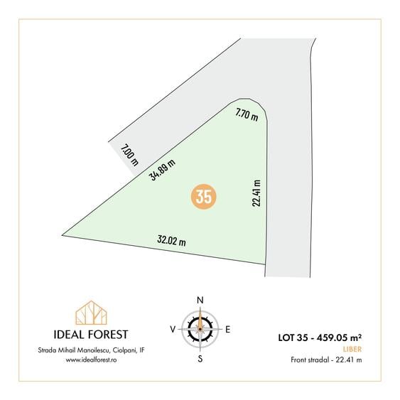 Teren Construcții intravilan de 459 mp, în Snagov