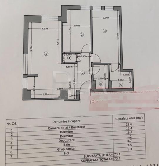 Apartament cu 3 camere decomandat, mobilat în Drumul Taberei