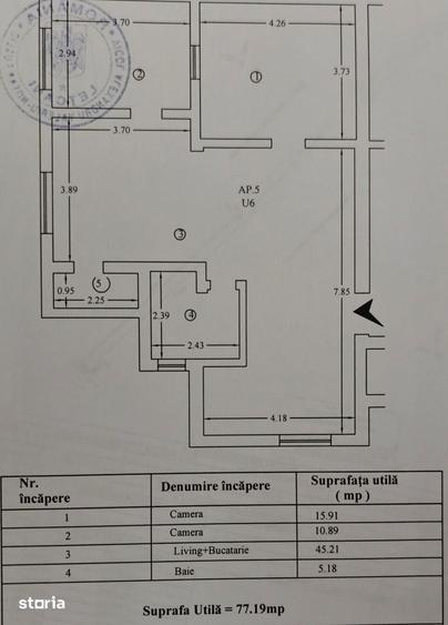 Apartament cu 3 camere în Rediu
