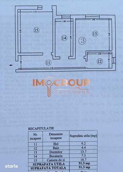 Apartament cu 2 camere decomandat în Valea Lupului