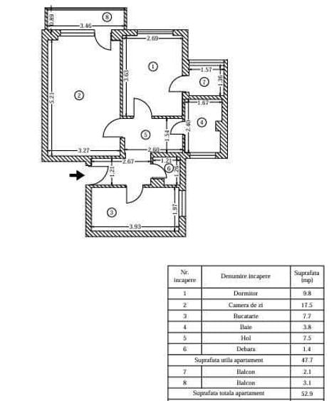 Apartament cu 2 camere decomandat în Doamna Ghica
