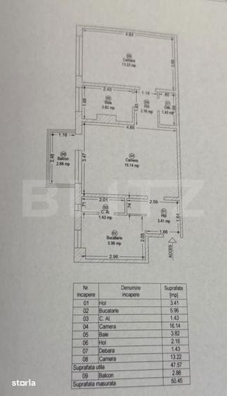 Apartament cu 2 camere în Tipografilor