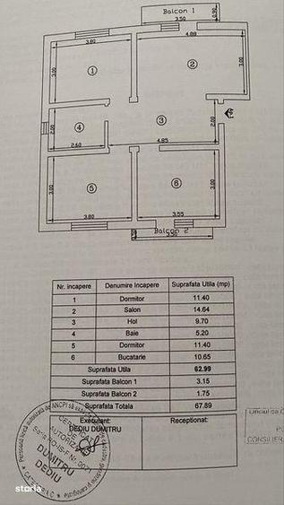 Apartament cu 3 camere decomandat, mobilat în Valea Lupului