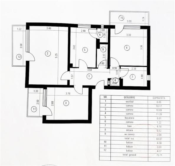 Apartament cu 3 camere decomandat în Aviației