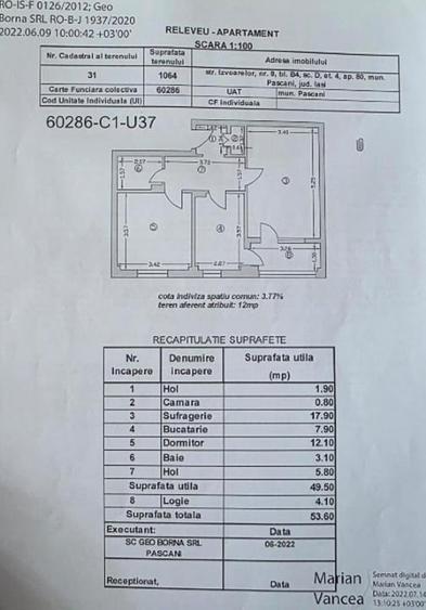 Apartament cu 2 camere decomandat, mobilat în Central