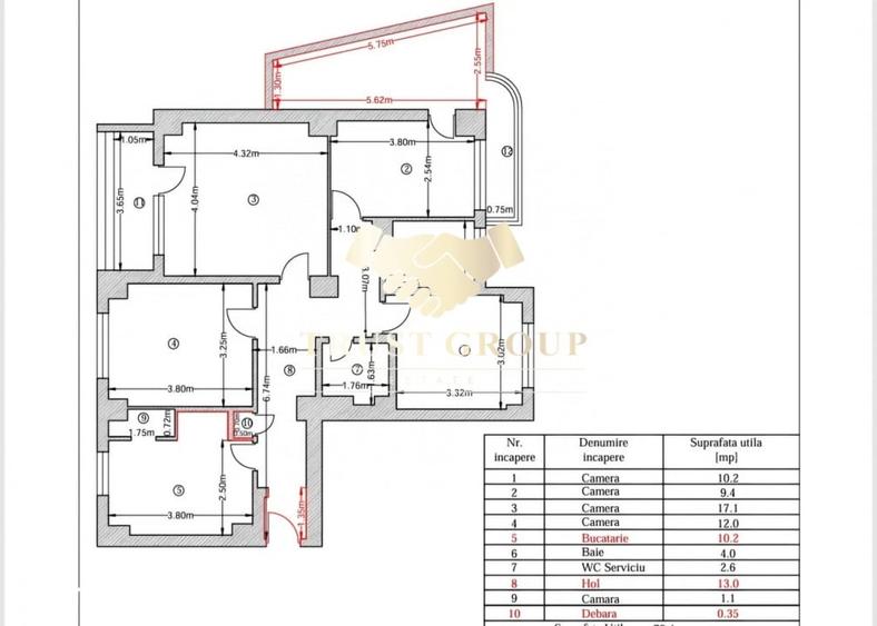 Apartament cu 4 camere decomandat în Dacia