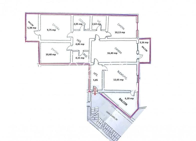 Apartament cu 4 camere decomandat în Ultracentral