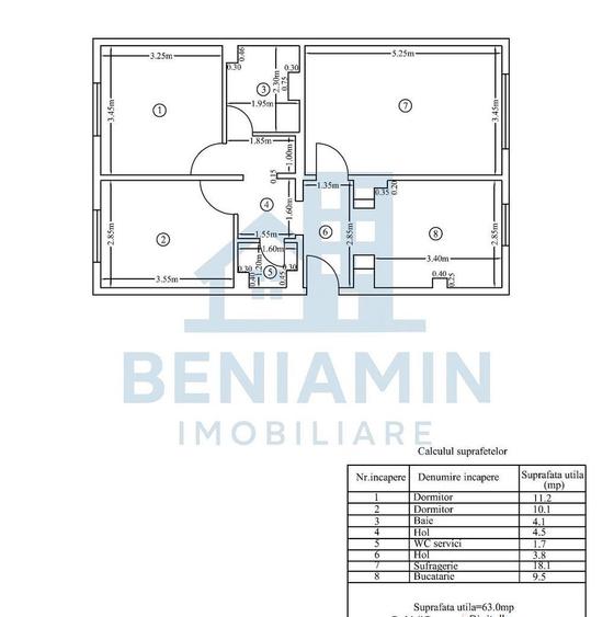 Apartament cu 3 camere decomandat în Craiovița Nouă