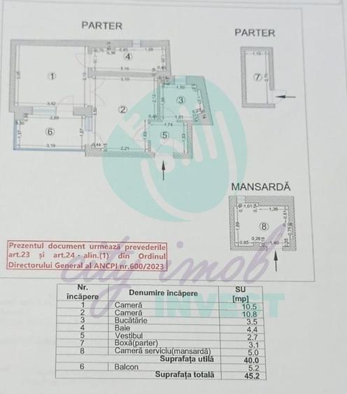 Apartament cu 2 camere semidecomandat în Moșilor