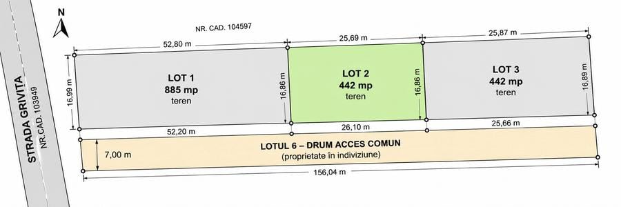 Teren Construcții intravilan de 625 mp, în Central