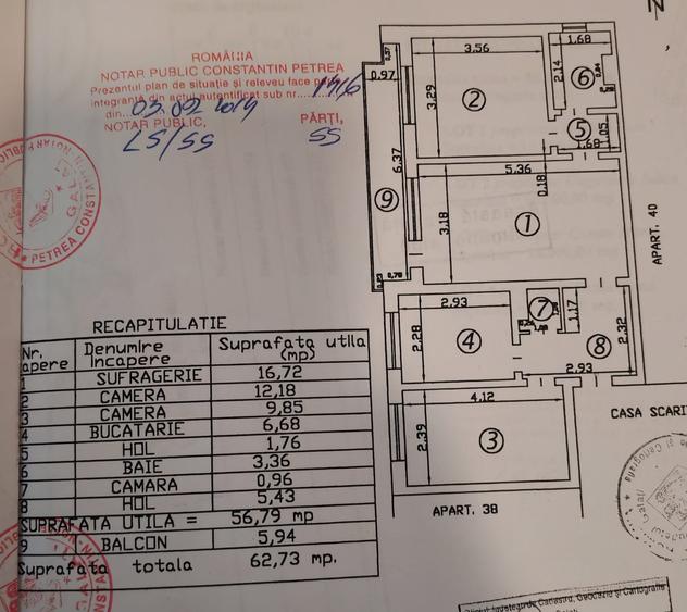 Apartament cu 3 camere semidecomandat în Ultracentral