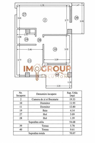 Apartament cu 3 camere în Copou