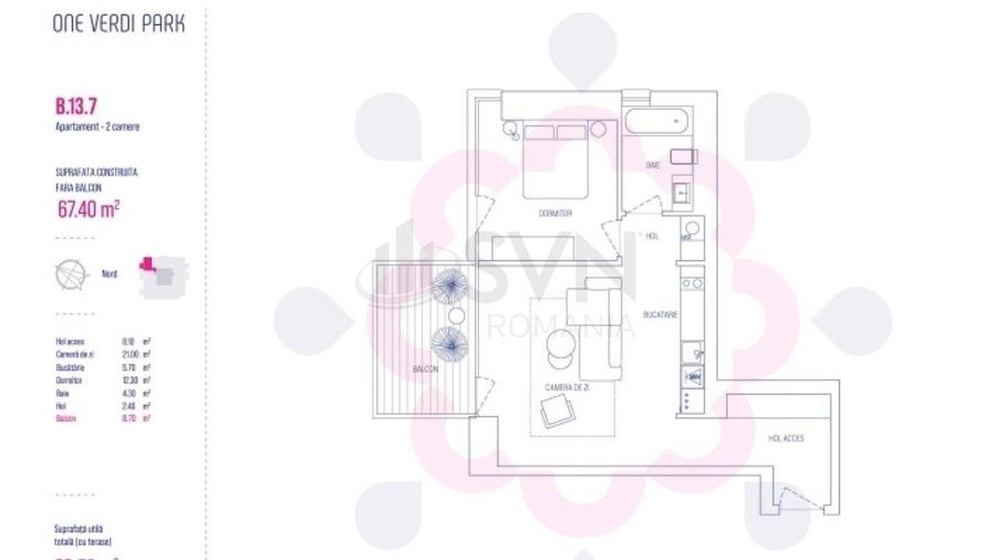 Apartament cu 2 camere decomandat în Floreasca