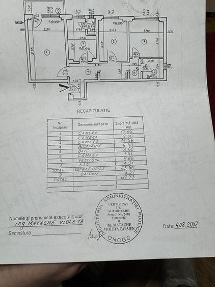 Apartament cu 3 camere decomandat în Iancului