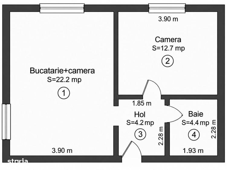 Apartament cu 2 camere în Central