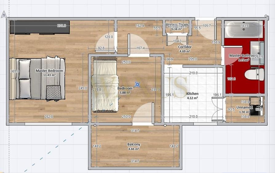 Apartament cu 2 camere semidecomandat, mobilat în Beclean
